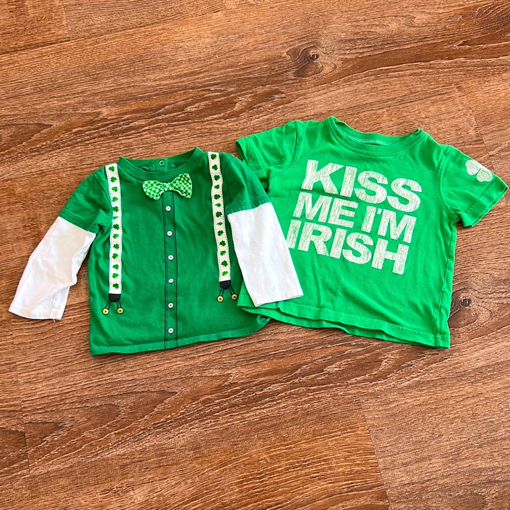 TWO 9-12 month St Patrick’s Day Shirts